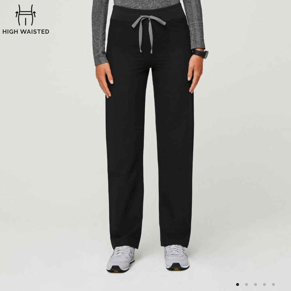Figs Black Large Livingston Pants High Waisted